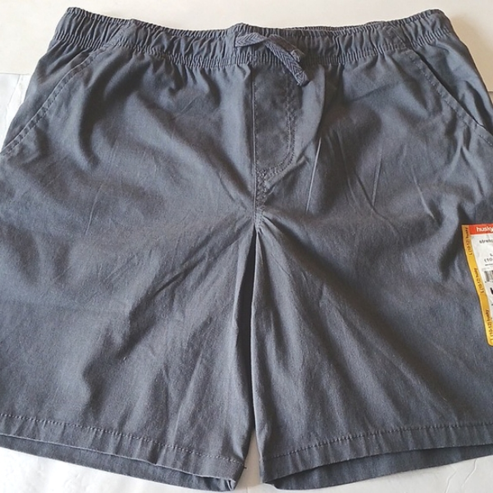 NWT Wonder Nation Draw String Elastic Waist Pull-On Shorts Grey Size Large 10/12